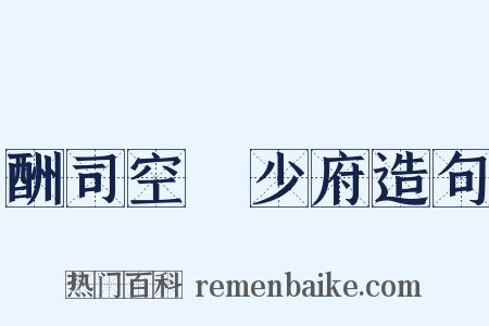 酬司空璲少府造句是什么意思的图片